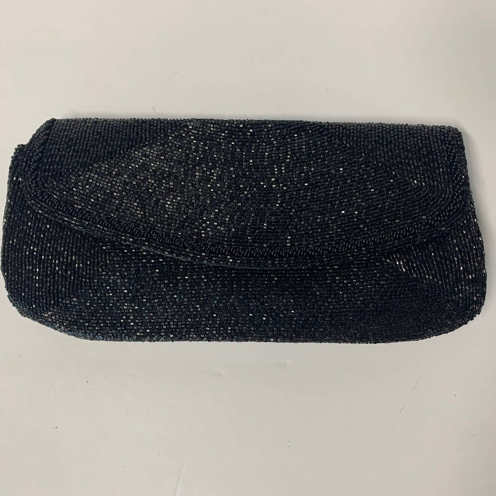 Vintage Richere Black Beaded Clutch‎